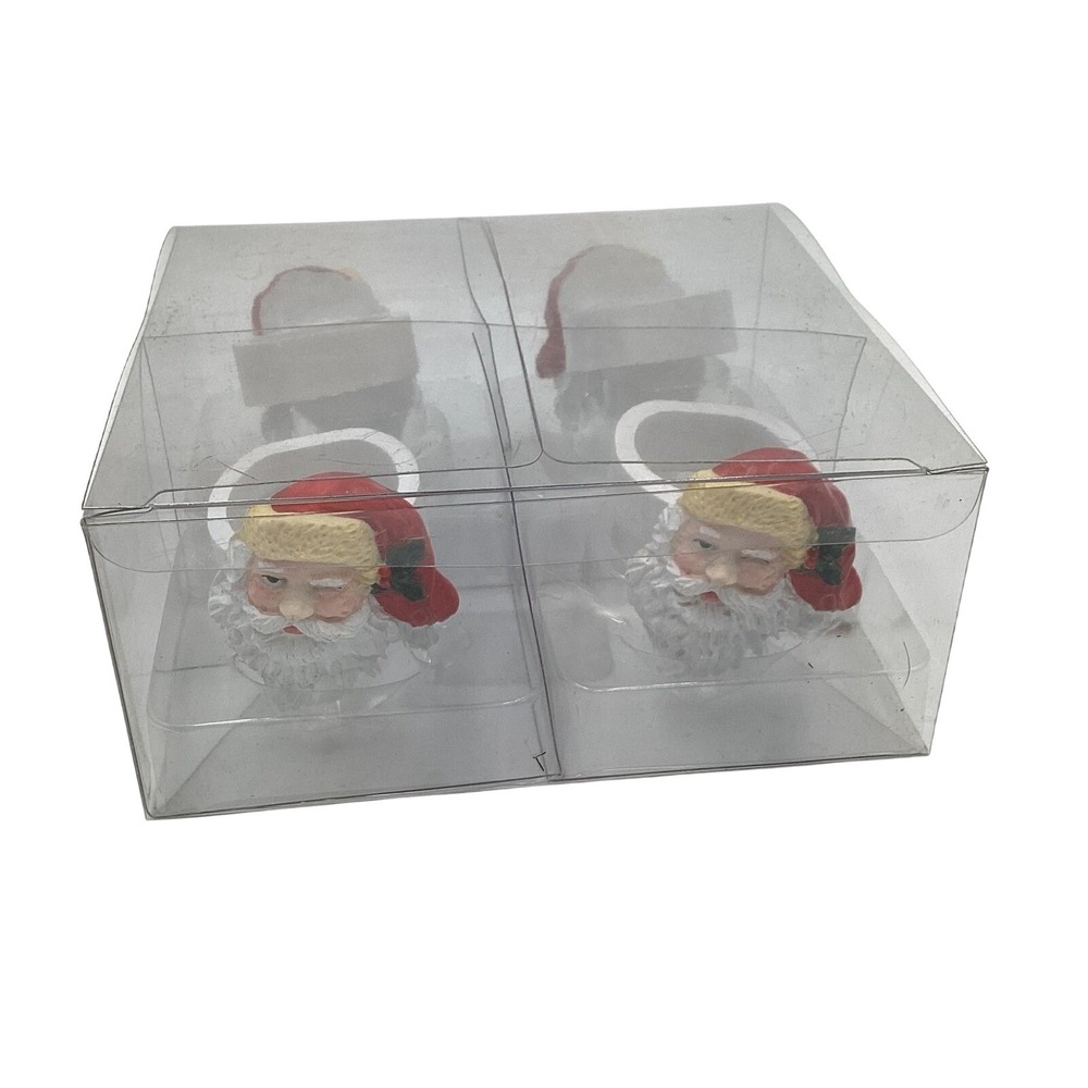 Christmas Santa Claus Napkin‎ Ring Holder Holiday Table Decor Set of 4